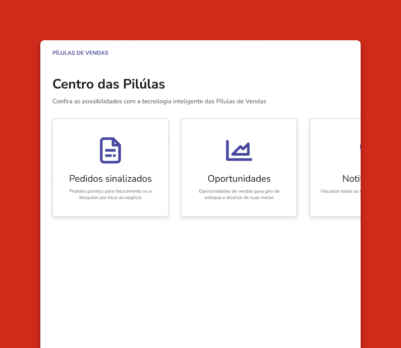 Detalhe de tela do Pílulas