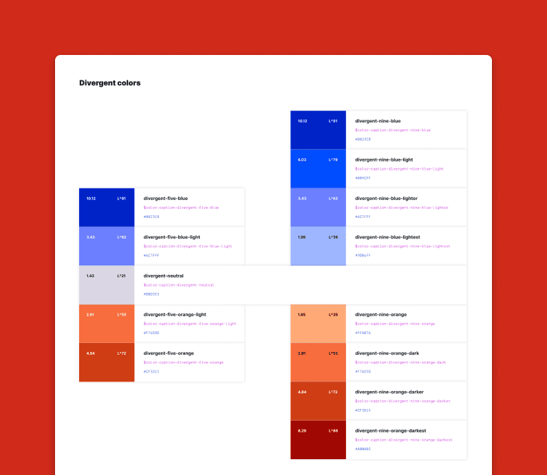 Paleta de cores aplicada